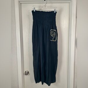 Sacred Threads Navy Smocked Skirt